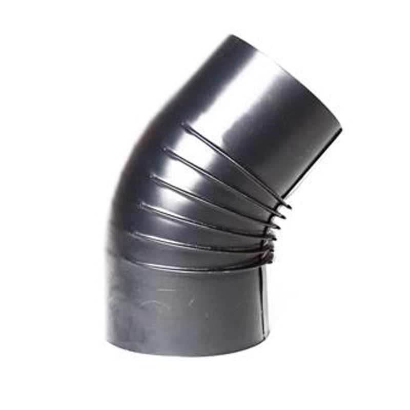 Bocht Ø125 mm – 45° – Enkelwandig geblauwd staal