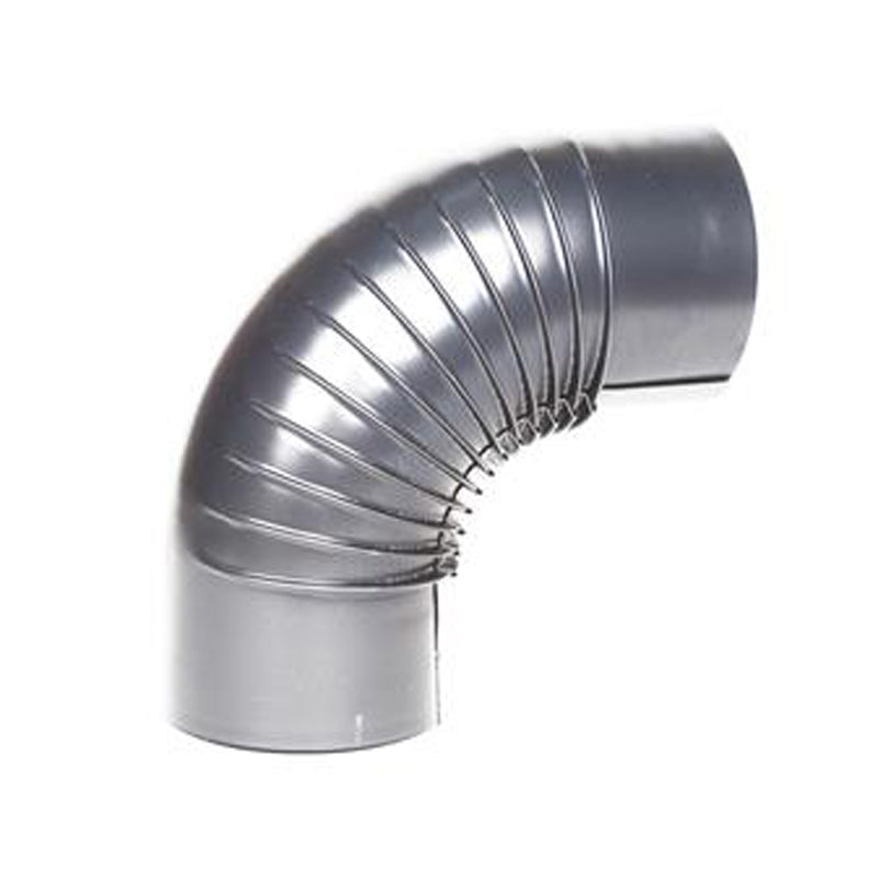 Bocht Ø150 mm – 90° – Enkelwandig geblauwd staal