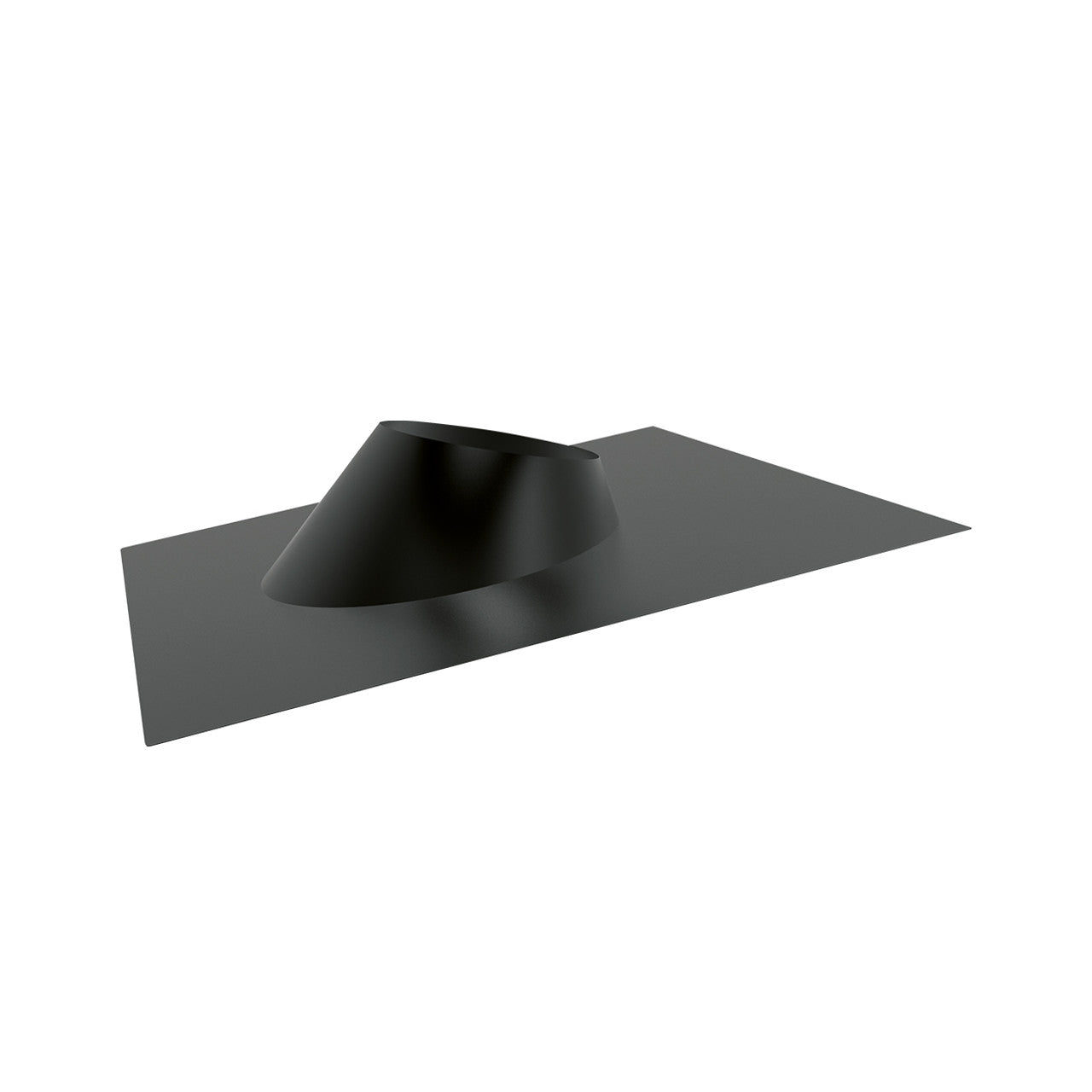 Dakplaat rvs-alu 15–35° Ø80 mm – Dubbelwandig rookkanaal zwart