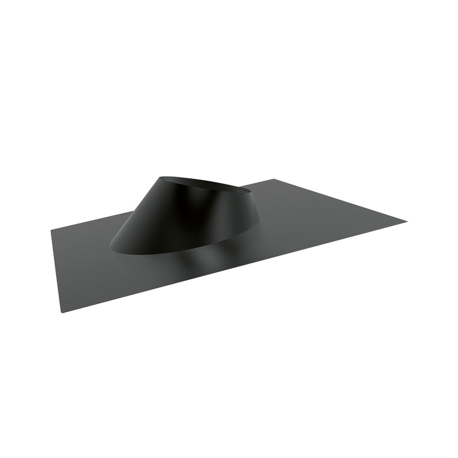 Dakplaat rvs-alu 15–35° Ø80 mm – Dubbelwandig rookkanaal zwart