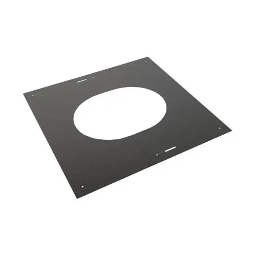 Centreerplaat 30–45° Ø150 mm – Dubbelwandig rookkanaal zwart