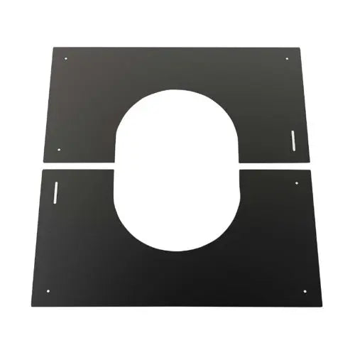 Centreerplaat 0–30° Ø150 mm – Dubbelwandig rookkanaal zwart