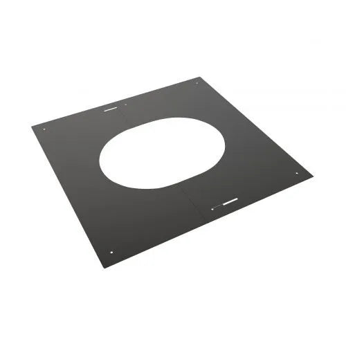 Centreerplaat 45–60° Ø150 mm – Dubbelwandig rookkanaal zwart