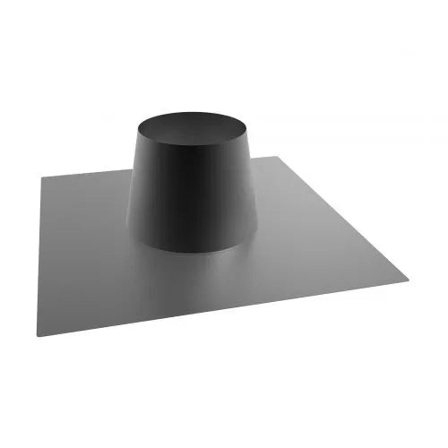 Dakplaat rvs-alu 0° Ø150 mm – Dubbelwandig rookkanaal zwart