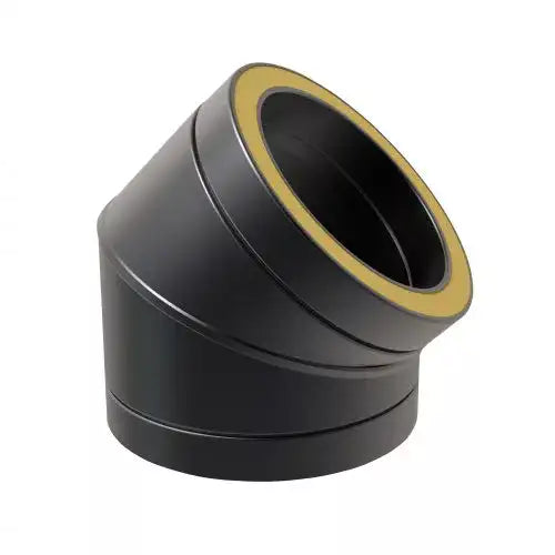 Bocht 40° Ø150 mm – Dubbelwandig rookkanaal zwart