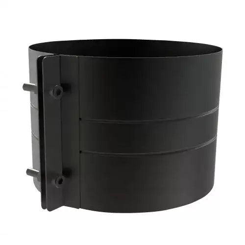 Brede klemband Ø150 mm – Dubbelwandig rookkanaal zwart