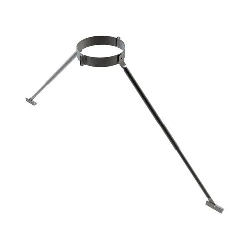Verankeringsset incl. tuibeugel Ø150 mm – Dubbelwandig rookkanaal zwart