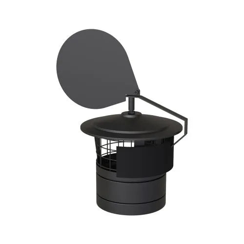 Draaikap Ø125 mm – Dubbelwandig rookkanaal zwart