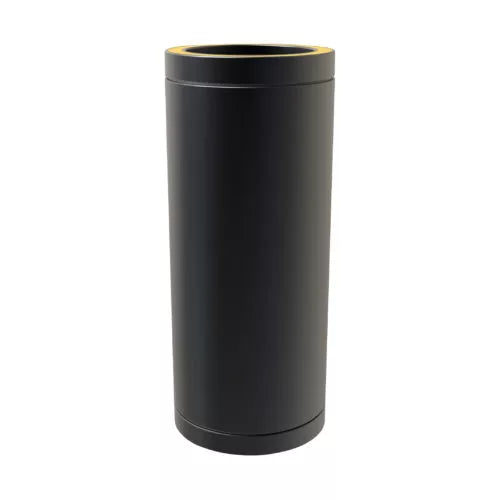 Pijp 50 cm Ø125 mm – Dubbelwandig rookkanaal zwart