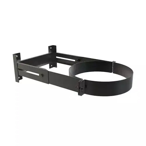 Muurbeugel verstelbaar 80–180 mm Ø100 mm – Dubbelwandig rookkanaal zwart