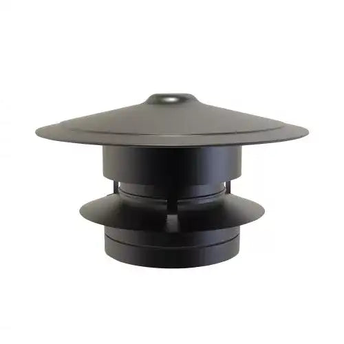 Trekkap antivalwind Ø80 mm – Dubbelwandig rookkanaal zwart
