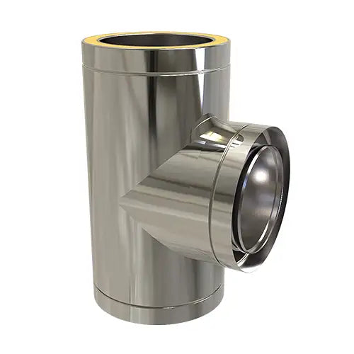 T-stuk 90° Ø125 mm – Dubbelwandig rookkanaal