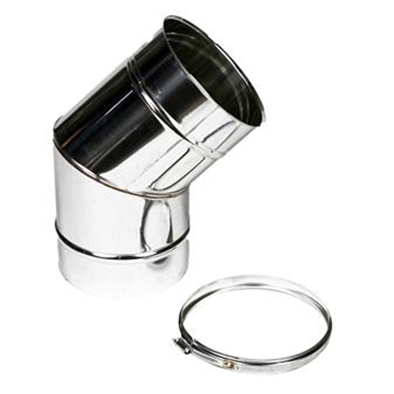Bocht Ø125 mm – 45° – Enkelwandig RVS