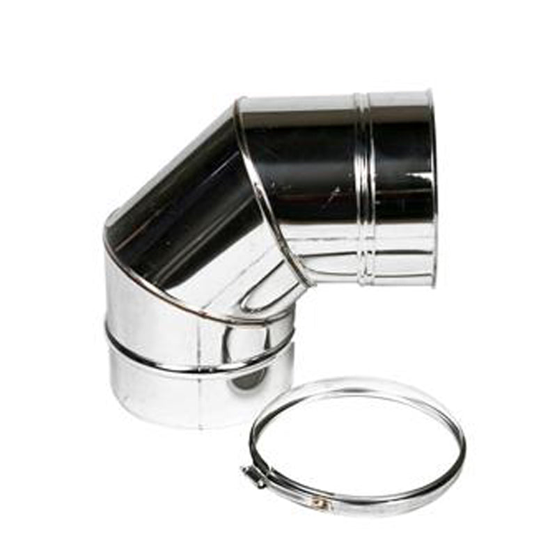 Bocht Ø125 mm – 90° – Enkelwandig RVS