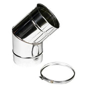 Bocht Ø150 mm – 45° – Enkelwandig RVS