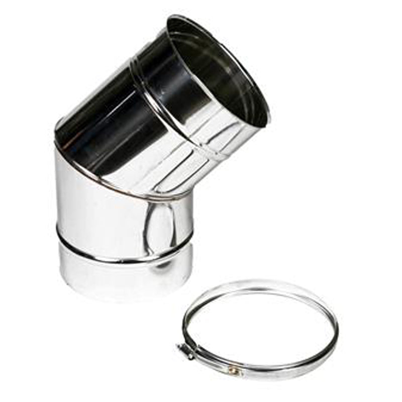 Bocht Ø150 mm – 45° – Enkelwandig RVS