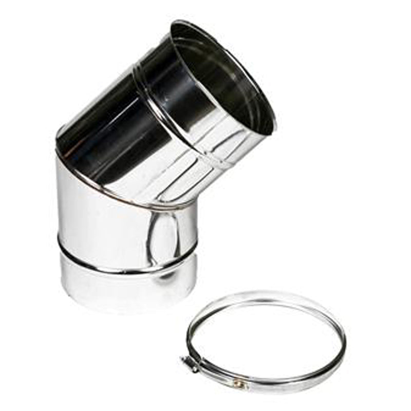 Bocht Ø200 mm – 45° – Enkelwandig RVS