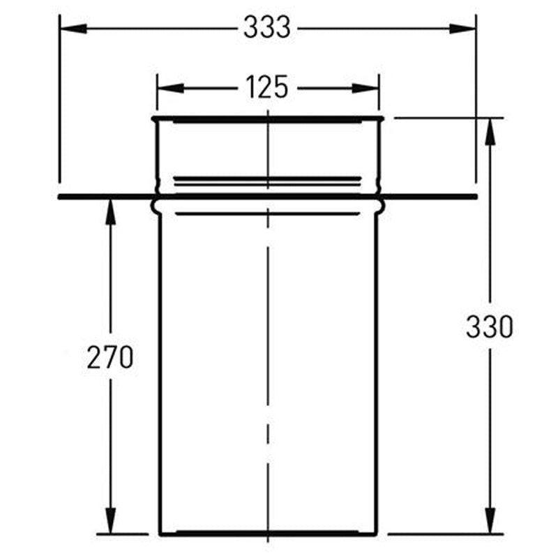 Vloerplaat Ø125 mm – Enkelwandig RVS