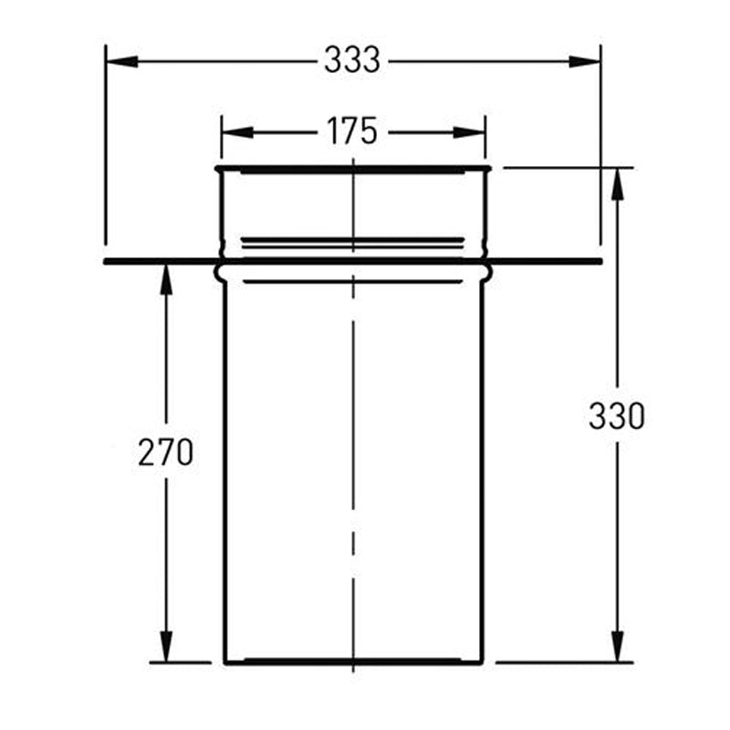 Vloerplaat Ø175 mm – Enkelwandig RVS