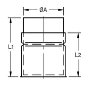 Instort-nisbus Ø125 mm – Enkelwandig RVS