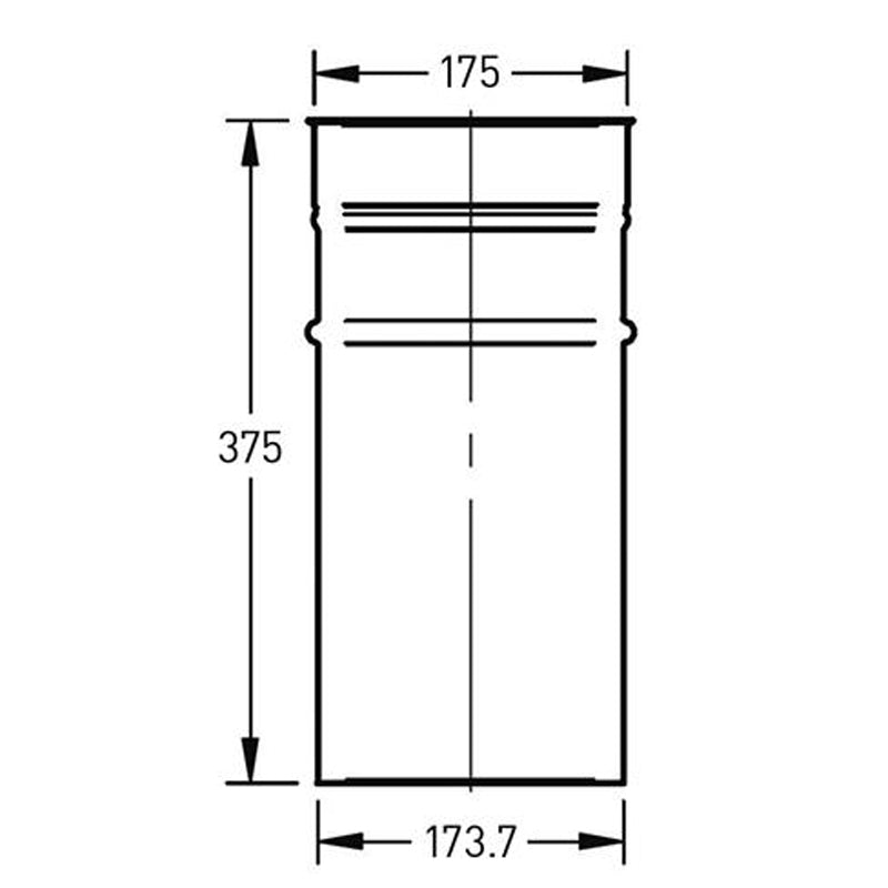 Schoorsteenbus Ø175 mm – Enkelwandig RVS