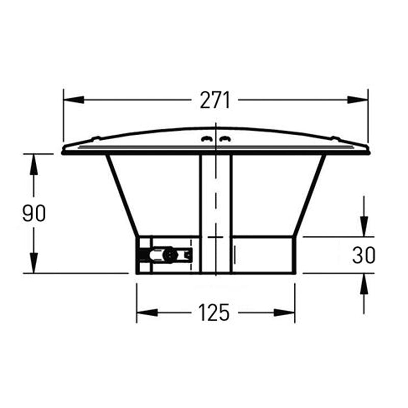 Regenkap Ø125 mm – Enkelwandig RVS