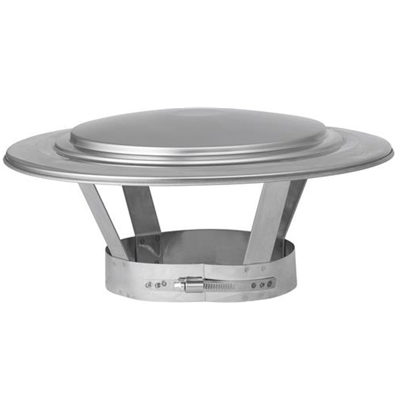 Regenkap Ø175 mm – Enkelwandig RVS