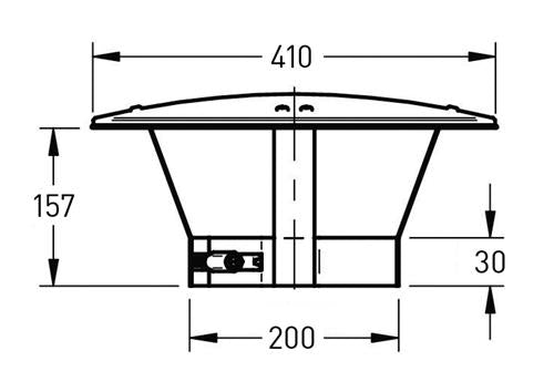 Regenkap Ø200 mm – Enkelwandig RVS