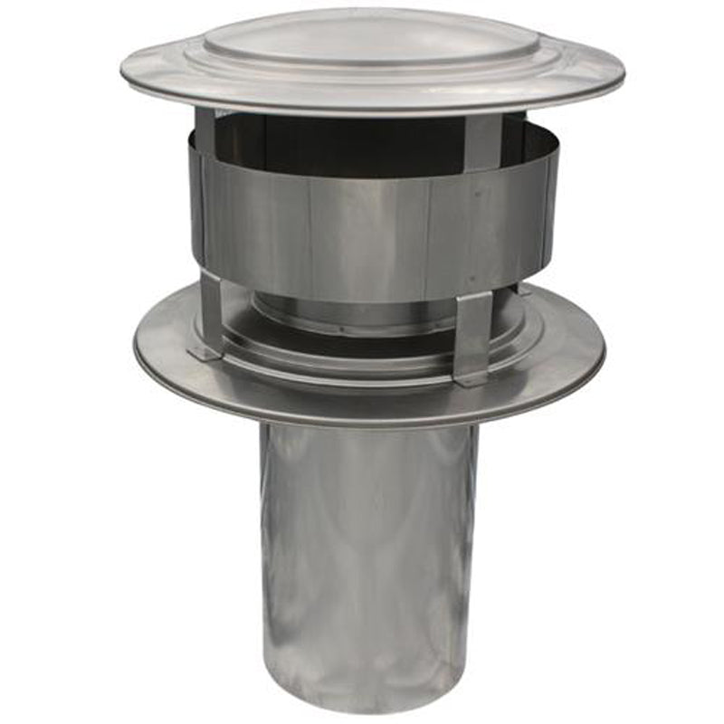 Trekkap verlengd Ø150 mm – Enkelwandig RVS
