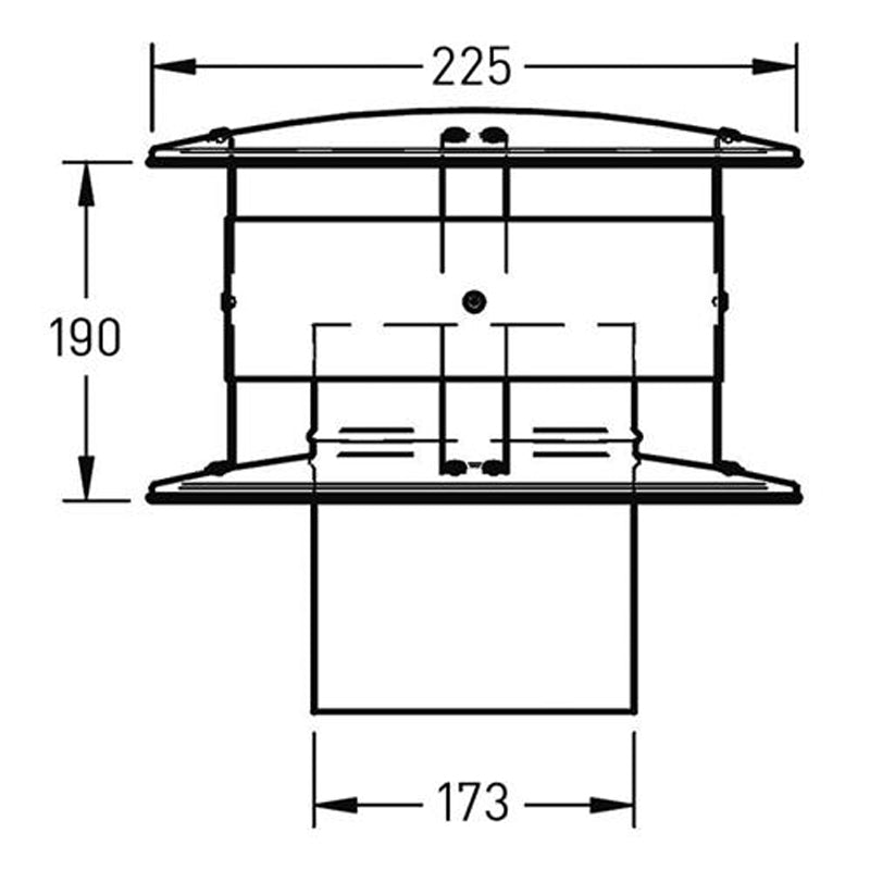 Trekkap Ø175 mm – Enkelwandig RVS