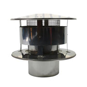Trekkap Ø125 mm met gaas – Enkelwandig RVS
