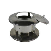 Trekkap Ø125 mm met veegluik – Enkelwandig RVS