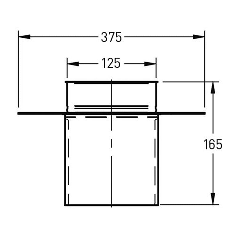 Afdekelement Ø125 mm – Enkelwandig RVS