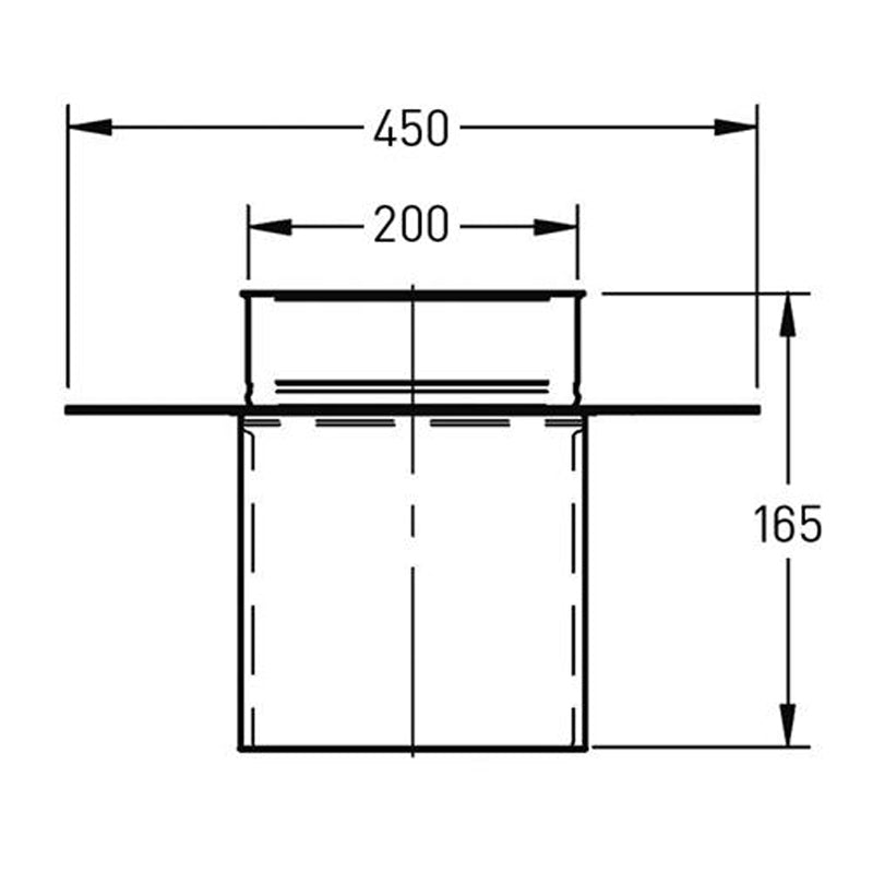 Afdekelement Ø200 mm – Enkelwandig RVS