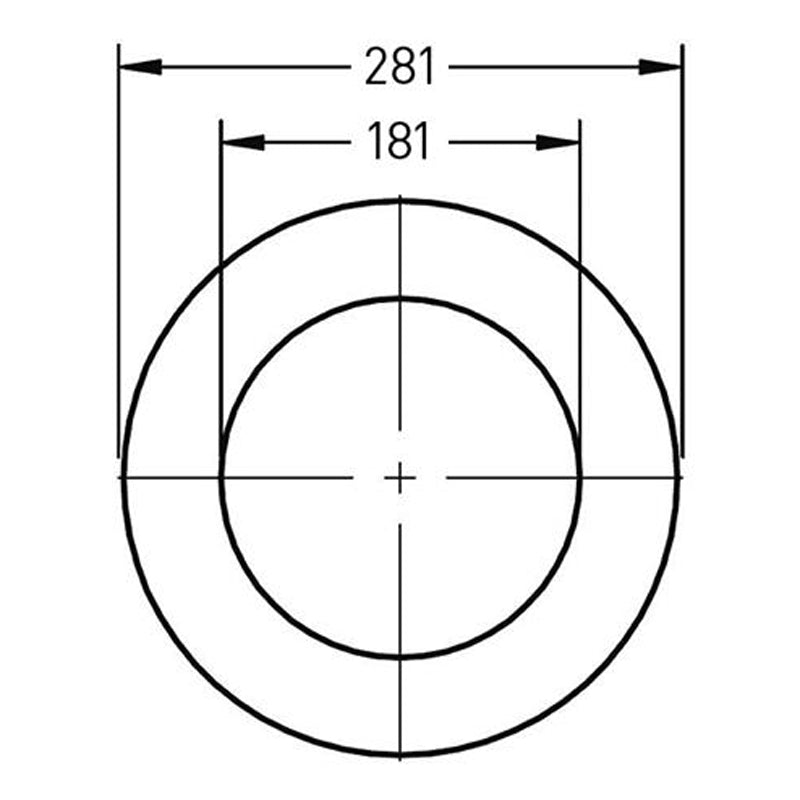 Rozet Ø175 mm – Enkelwandig RVS