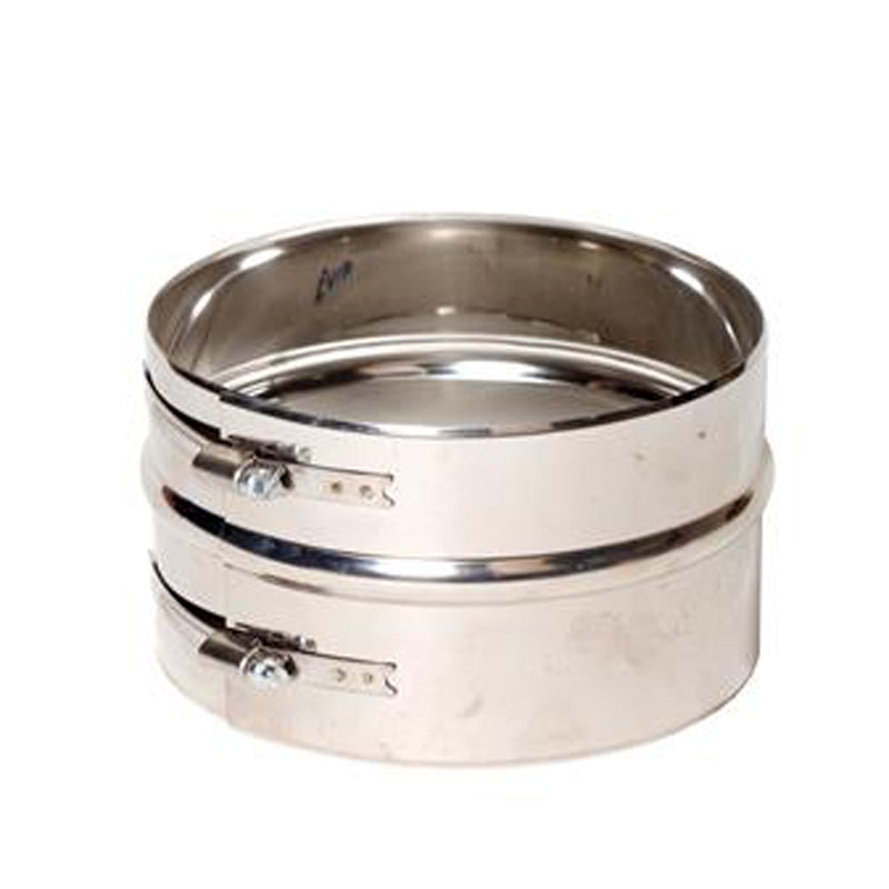 Klemband breed Ø150 mm – Enkelwandig RVS