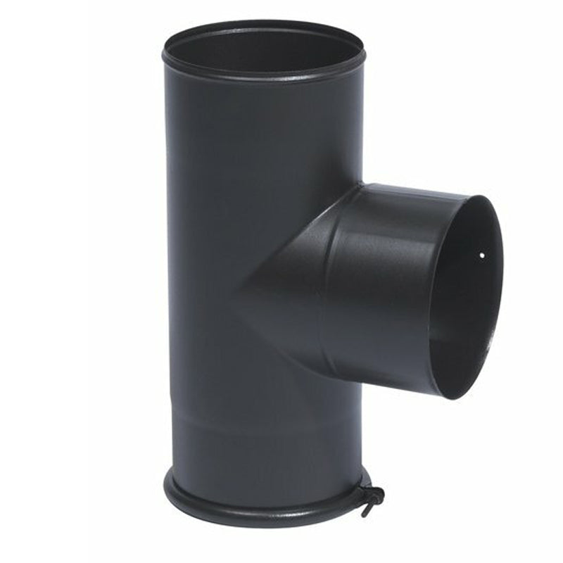 T-Stuk met dop Ø125 mm –  Enkelwandig geëmailleerd staal