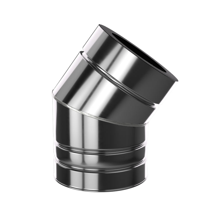 Bocht 35° Ø125 mm – Isoduct dubbelwandig rookkanaal