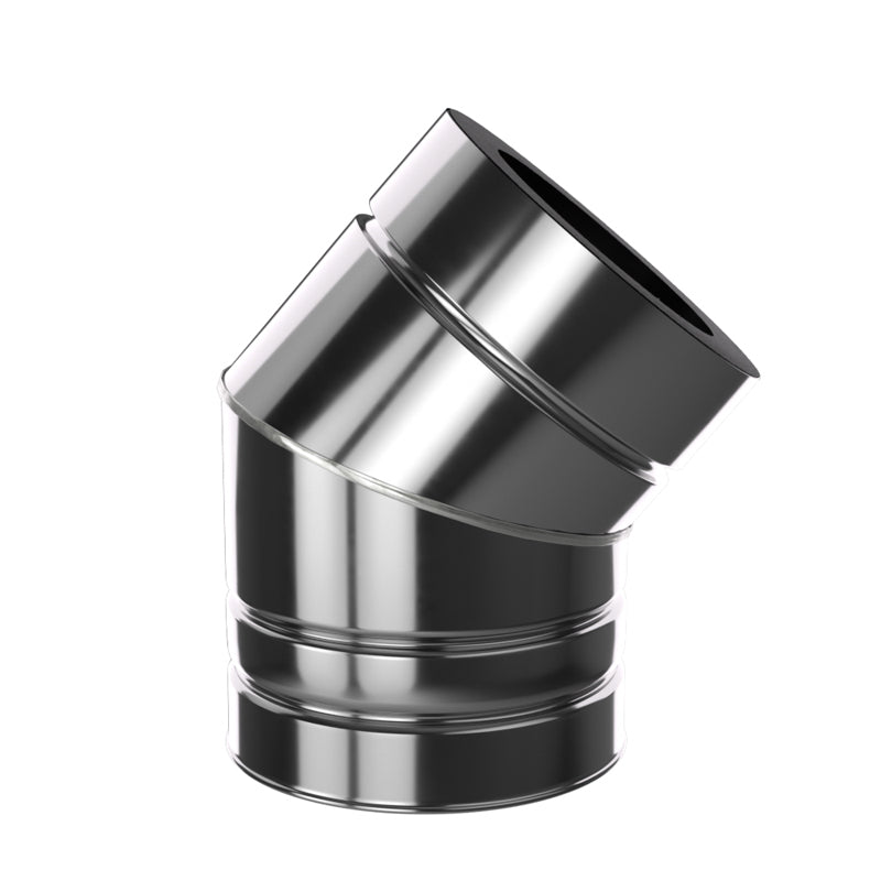 Bocht 40° Ø125 mm – Isoduct dubbelwandig rookkanaal