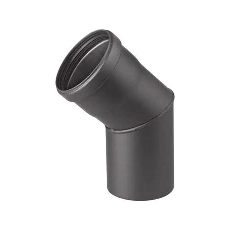 Bocht Ø80 mm – 45° – Pelletkachelafvoer – Zwart staal