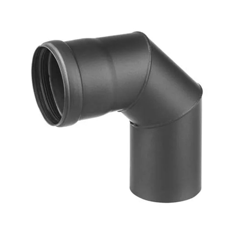 Bocht Ø80 mm – 90° – Pelletkachelafvoer – Zwart staal