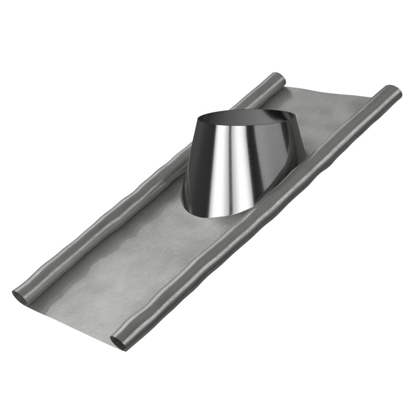 Dakdoorvoer met loodslab 15–40° Ø125 mm – Isoduct dubbelwandig rookkanaal