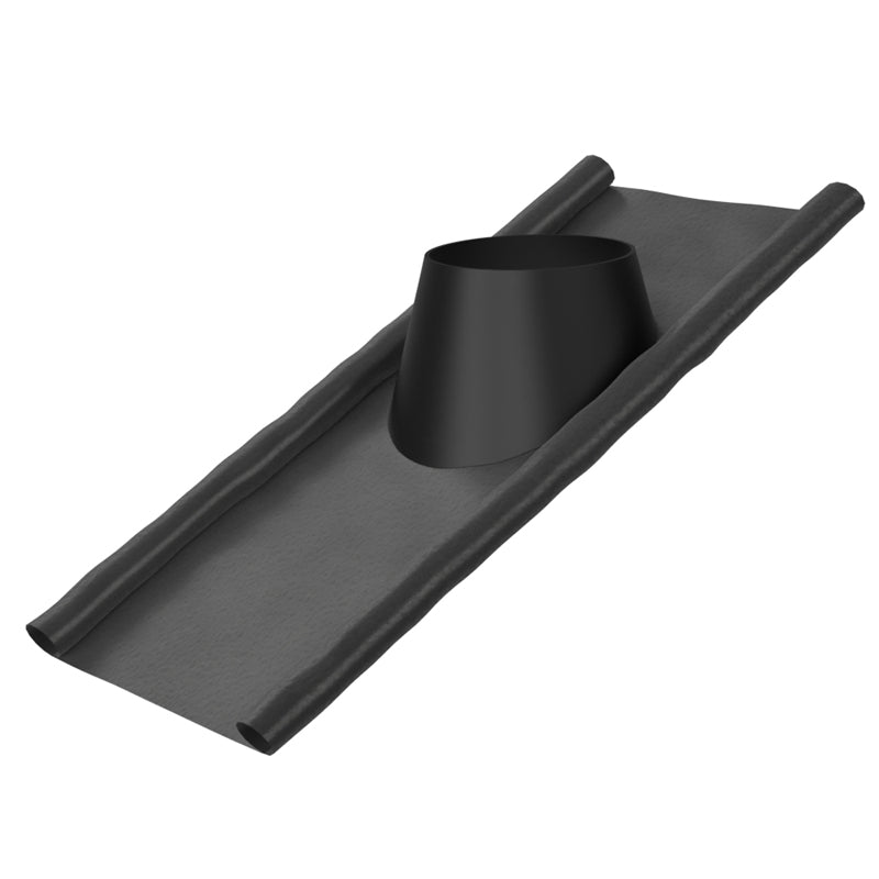 Dakdoorvoer met loodslab 15–40° Ø250 mm – Isoduct dubbelwandig rookkanaal zwart