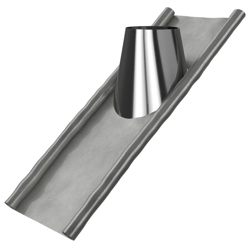 Dakdoorvoer met loodslab 40–60° Ø150 mm – Isoduct dubbelwandig rookkanaal