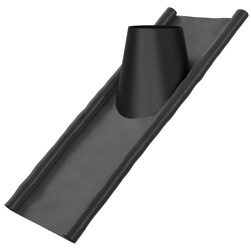 Dakdoorvoer met loodslab 40–60° Ø250 mm – Isoduct dubbelwandig rookkanaal zwart