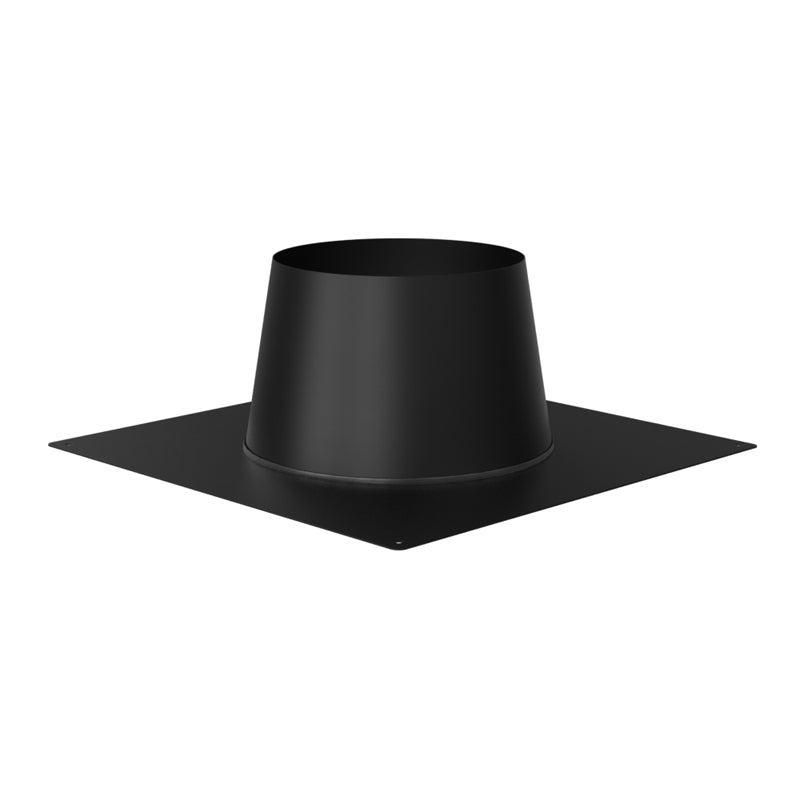 Dakdoorvoer met loodslab plat Ø250 mm – Isoduct dubbelwandig rookkanaal zwart
