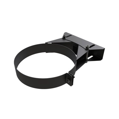 Muurbeugel Premium 50–90 mm Ø150 mm – Dubbelwandig rookkanaal zwart