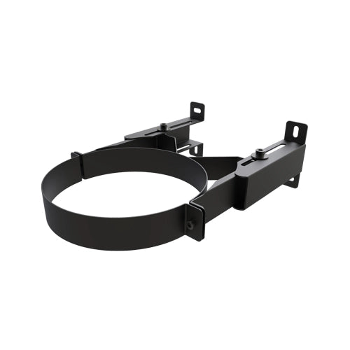Muurbeugel Premium 90–190 mm Ø80 mm – Dubbelwandig rookkanaal zwart