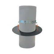 Rozet 0° 7.5 cm met magneetbevestiging Ø125 mm – Dubbelwandig rookkanaal zwart