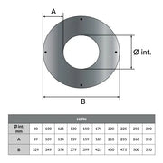 Rozet 0° rond 12 cm Ø100 mm – Dubbelwandig rookkanaal